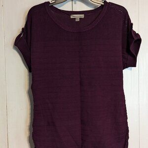 OneA, Purple Short Sleeve Knit Top, Size L
